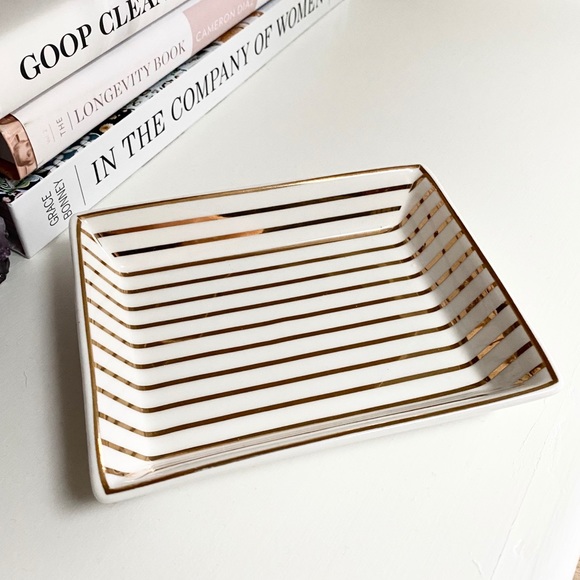 J. Crew Other - J. Crew Gold Striped Jewelry Tray